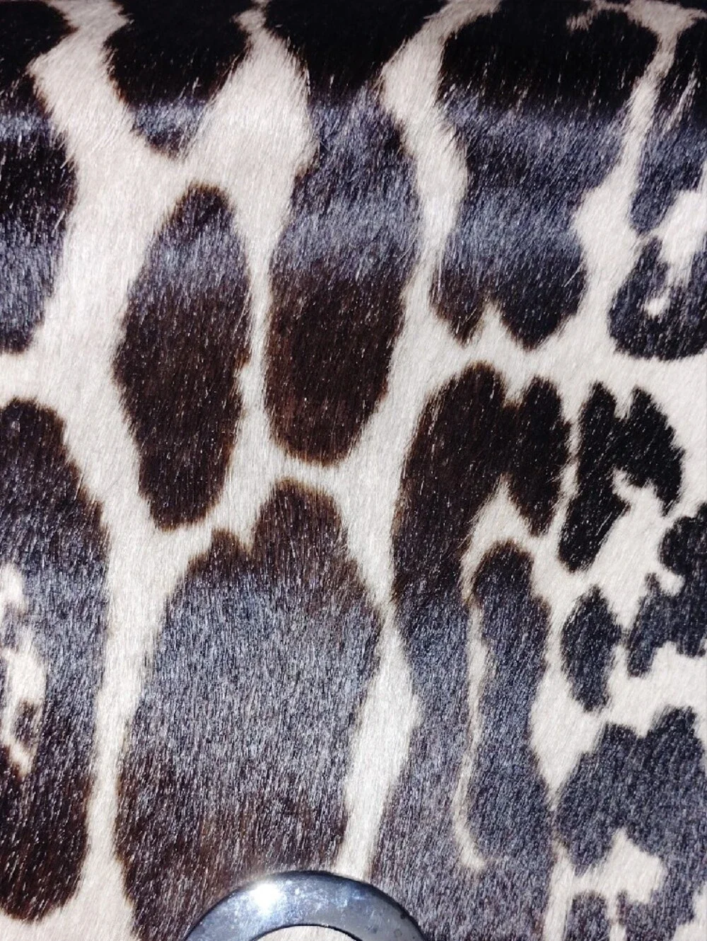 Cavalcanti Leopard Print Top-Handle Satchel in Black and White,Leather